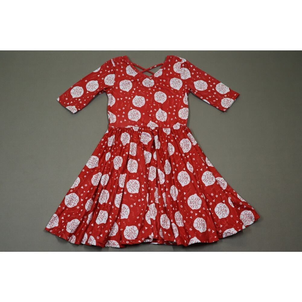 Dot Dot Smile Girls Ballerina Style Red and White Holiday Noel Dress Size 8/10